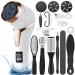 Electric Callus Remover for Feet (with Dander Vacuum Cleaner), Rechargeable Foot Callus Remover Pedicure Tools Foot File, Professional Foot Care Kit Deadskin Remover with 3Heads&2Speed,LCD Display Electric Callus Remover +