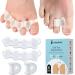 (4 pieces two types) toe spreader silicone for overlapping toes toe spacer toe separator to correct bale toes and restore the original shape of the toes white (single loop*2 pieces full foot*2 pieces)
