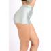 TOO HOT FASHIONS Women's Shiny High Waist Silver Hot Pants - Small | Comfy Nylon Dance Running Shorts for Disco Rave Club - Buy Online on GoSupps.com
