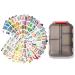 Medicine Pill Organizer with 560 Labels Stickers Small Travel Pill Organizer with Stickers 10 Compartments Travel Pill Box Pocket Pill Organizer with Labels Travel Essentials Medicine Kit (Gray)
