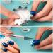 French Nail Trimmer Set - Stainless Steel Cutter with 5 Spare Blades for Acrylic Nails - DIY Manicure Tool with 2 Handles - Silver - Buy Online on GoSupps.com