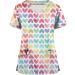 TUNUSKAT Women's Short Sleeve Hand Print Scrubs - Summer Nursing Uniform Blouse (XX-Large, Multicolor) - Buy Online on GoSupps.com