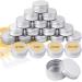 Redamancy 20 pieces of aluminum empty 20 ml tin can cream cans. Care Small metal box with screw lid with 4 spatula and 40 labels for lotion cosmetics lip balm mini candles 20ml