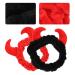 Minkissy 2pcs Devil Horn Headband Set - Soft Makeup & Shower Bands for Face Washing & Spa (Red & Black) - Buy Online on GoSupps.com
