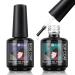 Mobray 15ml No Wipe Gel Top Coat and Base Coat Set Shine Finish and Long Lasting Soak Off LED Gel Base Top Coat Glossy Shine Finish.(2 Pcs) 2pcs
