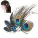 Hair clip with peacock feathers cute retro style for carnival and party hair accessory bridesmaid gift peacock accessories (size: 10 15 cm)