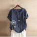 T-Shirt Women's Summer Blouse Short Sleeve T-Shirt V-Neck Clothing Woman Loose Comfortable Crew Neck Clothes Pullover Teenager Pullover with Print T-Shirt Loose Navy L - Buy Online on GoSupps.com
