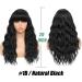 SOKU Black Wavy Wig with Bangs - 20 Inches Synthetic Heat Friendly Curly Wig for Women - Natural Looking Medium Length Hair for Daily Wear and Parties - Buy Online on GoSupps.com