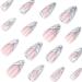 French Tip Press on Nails - Medium pointed tip Press On Nails with Nail Tips Silver Almond Shaped Design press on nails Acrylic False Nails Cute Artificial Nails - Buy Online on GoSupps.com
