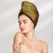 Hair Towel Wrap - Quick Drying Hair Turban with Button | Coffee Vintage Style - Buy Online on GoSupps.com