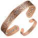 Jeracol Copper Magnetic Bracelet for Men Women Tree of Life 100% Solid Copper Cuff Bangle with 12 3500 Guass Magnets Adjustable Size Brazaletes with Jewellry Gift Box Copper-12M