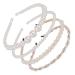 Lusofie 4Pcs Pearls Headbands White Artificial Pearl Hairbands Bridal Hair Hoop Party Wedding Hair Accessories for Women Girls