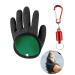 Czlinodumx fishing gloves waterproof fishing gloves Hunting gloves with anti -cut and magnetic lock latex fish catch gloves for safe handling of pike catfish (left hand)