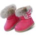 MINBEI Baby Girls Soft Leather Winter Snow Boots - Waterproof Toddler Girls 12 UK Child Rose - Buy Online on GoSupps.com