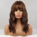 HAIRCUBE Short Brown Curly Wavy Bob Wig with Bangs - Heat Resistant Synthetic Honey Brown Wig for Women - Buy Online on GoSupps.com