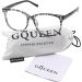 GQUEEN Large Frame Horn Glasses - Stylish UV400 Fake Glasses for Men & Women | Non-Prescription Nerd Glasses - Fashionable & Functional - Buy Online on GoSupps.com