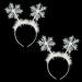 HAICN 2Pieces Snowflake Headband Cute Christmas Feather Snowflake Head Boppers White Christmas Party Headband Snowflake Hair Accessories for Xmas Party Women