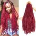 Passion Twist Hair 24 Inch 7 Packs Water Wave Crochet Hair Briads Burgundy Red Bug Color Pre-looped Braiding Hair Synthetic Crochet Hair For Black Women(24in 7pack bug) 24 Inch (Pack of 7) BUG