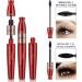 HONGJIANV 4D Lengthening Curling Mascara 4D Black Waterproof Silk Fiber Lash Mascara 2 in1 5x Longer Waterproof Mascara 2 In 1 Black Mascara Double Headed 2 Effect (2PCS) - Buy Online on GoSupps.com