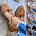 Shop Stylish Women's Plateau-Tassel Leather Sandals | Closed Toe Buckle with Ankle Straps | Vintage Beach Fashion - Dun Dark Grijs 40 EU - Buy Online on GoSupps.com