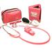 Pink Aneroid Blood Pressure Monitor Sphygmomanometer Stethoscope Pen Light (Pen Torch) and Tourniquet - GP Set