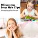 16 Pieces Rhinestone Snap Hair Clips - Crystal Metal Barrettes for Women & Girls - Wedding Hairpins in Black & Silver - Buy Online on GoSupps.com