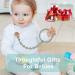 Pacifier Clips 2 Pack for Baby Boys & Girls | Wooden Design Soothe Paci Holder | Ideal for Shower & Birthday Gift | Apricot+Dusty Rose - Buy Online on GoSupps.com