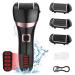 Electric Foot File Callus Remover Wolady Waterproof Feet Hard Skin Remover Rechargeable with 3 Rollers and 2 Speeds Foot Scrubber Scraper Pedicure Kit for Dead Skin Calluses Cracked Heel Black