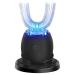 EGGIS Automatic Toothbrush, U-Shaped Ultrasonic 360 Toothbrush with Whitening Blue Light Whole Mouth Toothbrush IPX7 Waterproof for Adults, Support Wireless Charging-Black