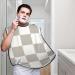 Light Grey Checkered Beard Bib Apron | Non-Stick Hair Catcher for Shaving | Perfect Gifts for Men | One Size Fits All - Buy Online on GoSupps.com