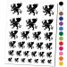 Regal Heraldic Griffin Temporary Tattoo Water Resistant Fake Body Art Set Collection - Black (One Sheet)