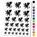 Regal Heraldic Griffin Temporary Tattoo Water Resistant Fake Body Art Set Collection - Black (One Sheet)