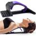 Neck Stretcher for Neck Pain Relief, Neck and Shoulder Relaxer Upper Back Stretcher Device Support Relaxer, Cervical Traction Device for Cervical Spine Alignment Adjustable 4 Height Level (Purple)