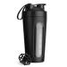 Navaris protein Shaker bottle made of stainless steel - 750ml fitness cup for protein shake - sport drinking bottle for protein shake - for training fitness 750ml (1 Pack) black