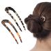 2 Pack Benefree French Style Cellulose Acetate Tortoise Shell U Shaped Hair Pins Fork 2 Prong Updo Chignon Pin for Women Girls Hairstyle Accessories(Tortoiseshell and White Tortoiseshell) Tortoiseshell&White Tortoiseshell