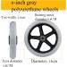Wheelchair Front Wheel Accessories 6inch Low Noise Stable/Wear-Resistant Easy to Install/Disassemble+ Not Easily Damaged with Bearings for Handicapped Vehicles 1pcs Grey 1pcs Grey - Buy Online on GoSupps.com