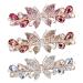 Lichengtai 3 pieces vintage hair clips women hair clips Elegant butterfly crystal rhinest hairy wedding headdress headdress for thick thin hair fashionable hair styling accessories for women girls 3 pieces (white+yellow+red)
