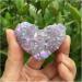 Natural Crystal Rough 1pcs Amethyst Geode Heart Shaped Crystal Crystals Stones Titanium Rainbow Aura Amethyst Cluster Angel Aura Quartz Home Decoration Crafts - Buy Online on GoSupps.com