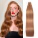 Hotlulana tape extensions real hair Auburn ginger extensions real hair 18 inch/45cm 40g invisible remy 100% natural tape in extensions real hair human hair 20pcs Skin weft tape into extensions #30.#30 Auburn Ginger 45cm-18 inch (20 pack)