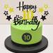 Happy 10th Birthday Cake Topper - Glittery 10 Years Party Decoration Black - Perfect for Cakes & Cupcakes! - Buy Online on GoSupps.com