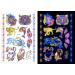 Luminous Neon Glow Temporary Tattoos - UV Body Art for Women - Tiger Lion Wolf Designs - Buy Online on GoSupps.com