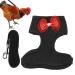 Chicken dishes and leash adjustable chicken cable rope outside-the-way dishes with leash for poultry hen chicken duck s number-black linen