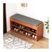 Footstools/Ottomans Shoe Cabinet with Upholstered Double Storage Shoe Rack Shoe Cabinet Locker for Living Room Bedroom Entrance Hallway Living Room Corridor Bench Shoe Stool (Color : 1 Size : 60 1 60cm/23.62inch