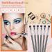 Nuogo 12-Piece Flat Eyeliner & Eyebrow Brush Set | Synthetic Bristle Applicator for Gel, Powder, Cream Makeup - Buy Online on GoSupps.com