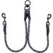 Floxic Dew Double Dog Leash for 2 Dogs - Reflective & Stretchable - Gray/Orange | Perfect for Small to Medium Dogs - 12mm - Buy Online on GoSupps.com
