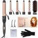 6-in-1 Curling Iron Set with Hair Straightener Brush | Professional Hair Curler with 6 Ceramic Barrels | Instant Heat Up | Heat Resistant Glove - Gold - Buy Online on GoSupps.com