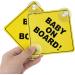 Cobee Baby on Board Car Safety Sign 2 Pcs - Double Suction Cups - Window Cling - Reusable Sticker (Style-A) - Buy Online on GoSupps.com