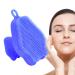 Silicone Face Scrubber Exfoliator Manual Silicone Face Scrub & Facial Scrubber - Silicone Face Scrub Facial Cleansing Rubber Face Exfoliator Brush for Delicate Cleaning Blue