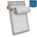 BRELLAVIO ACUPRESSURM PATTE with pillow - acupuncture massage mat - Acupressure for relaxation for back neck shoulder and foot - sting mat for tension - gray