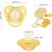 Alomejor Baby Pacifier - Curved Design 26 Letters Safe Materials & Clips for 6-18 Months - Golden Color (E) | Healthy Bling - Buy Online on GoSupps.com